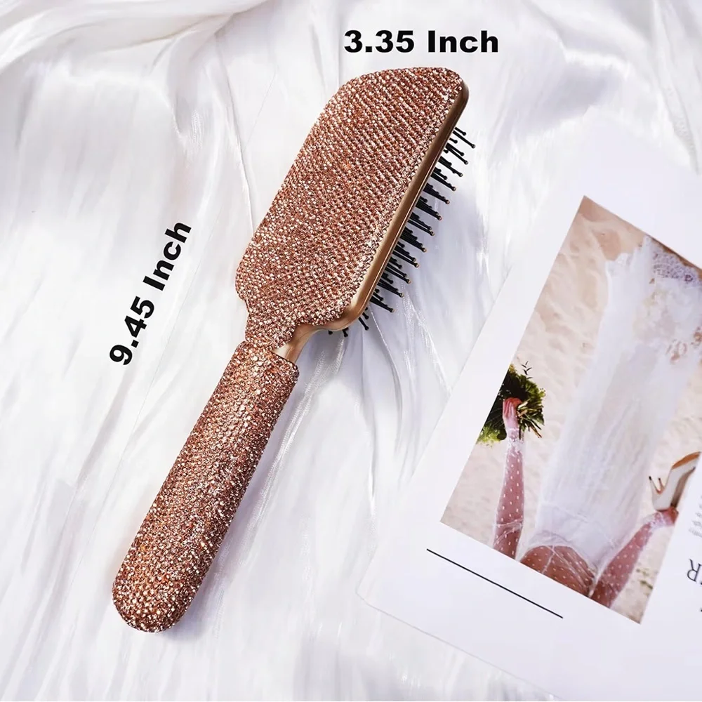 NWT Sparkling Bling Swarovski Crystal Rhinestone Hair Brush + Gift